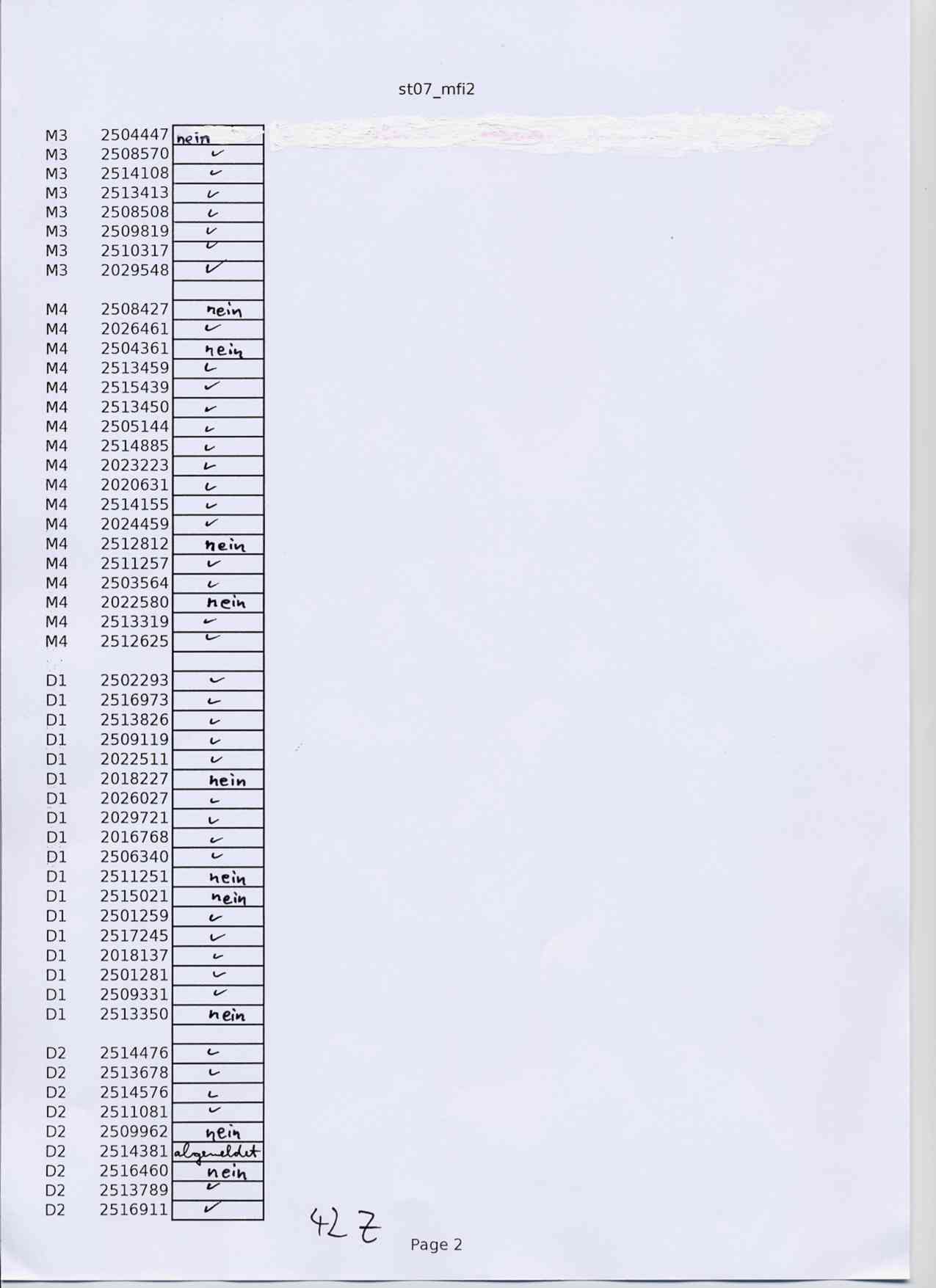 Liste, Teil 2